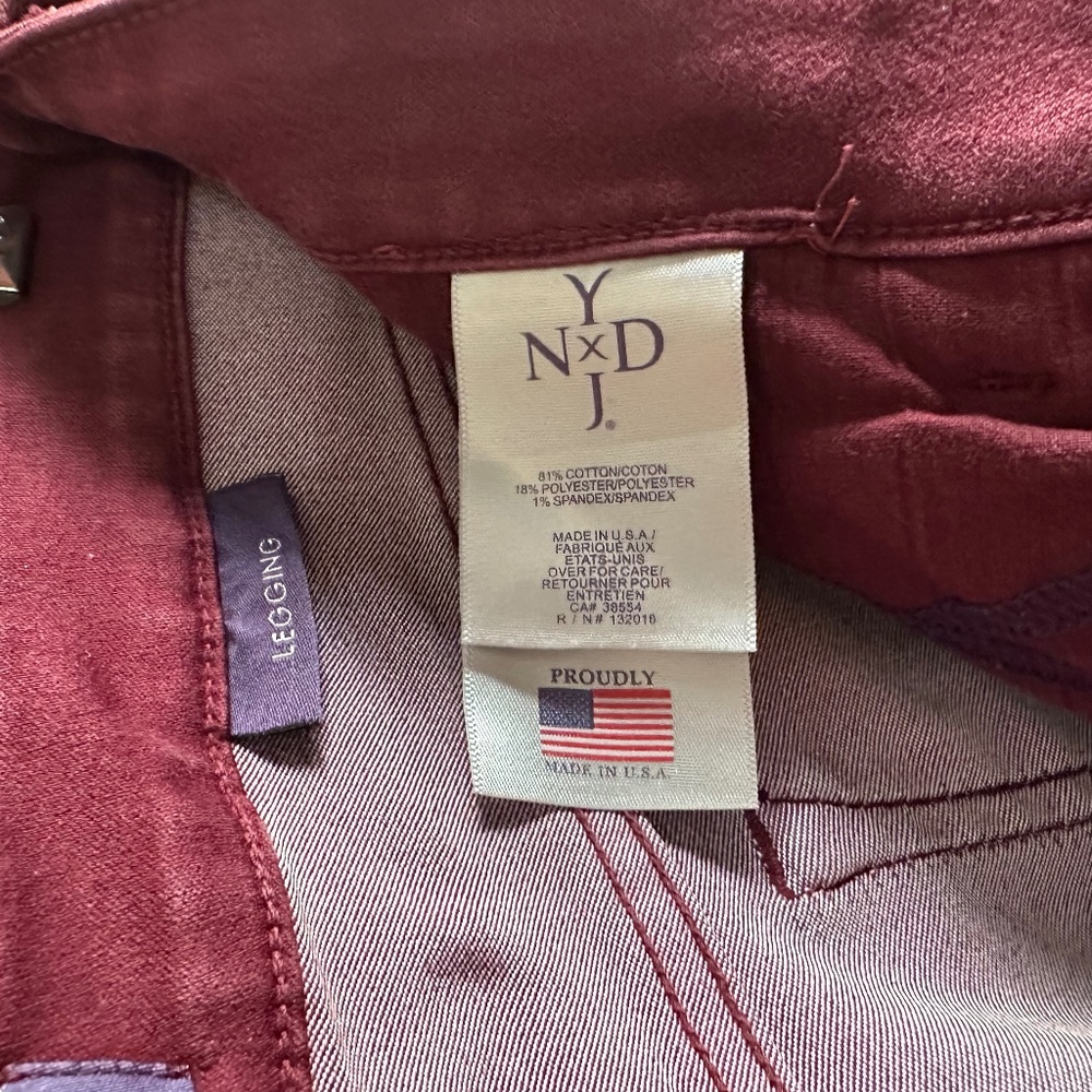 NYDJ Jeans Women’s Burgundy/Wine leggings with Lift Tuck Technology - Picture 7 of 8
